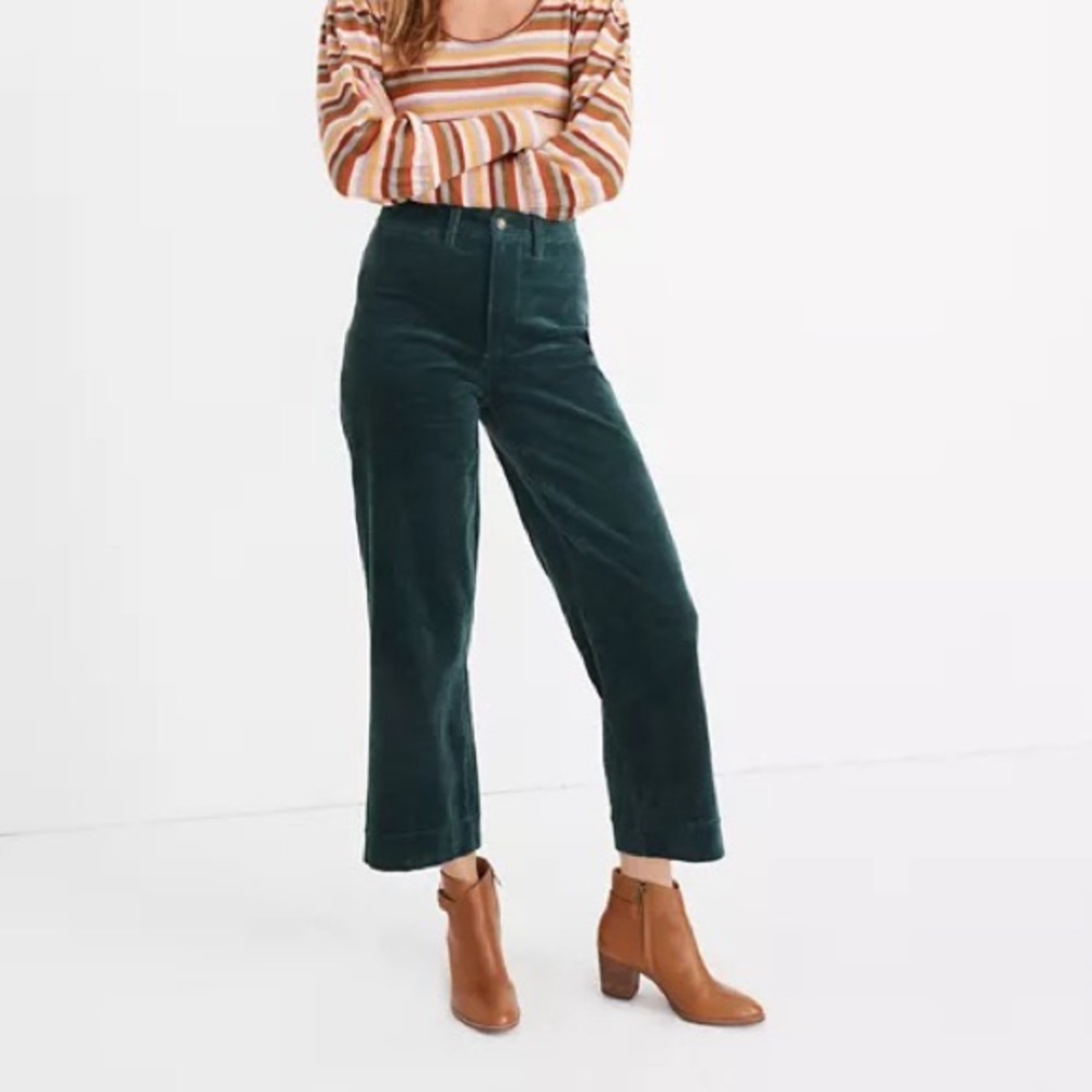 slim emmett wide-leg crop pants: corduroy edition